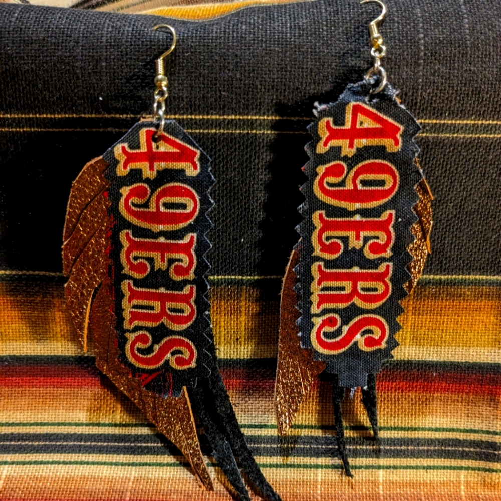 New Leather Earrings Raiders, 49ers etc.